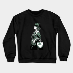 Polly Gray leans well dressed in sunglasses against a car as an abstract comic graphic peaky blinders (vers. 1) Crewneck Sweatshirt